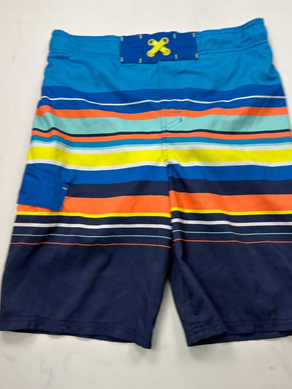 Cat & Jack Swim Trunks Striped Colorful Pocket - XL Husky Boys